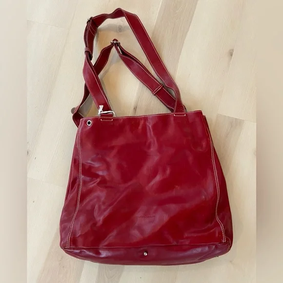 Price reduced! Francesco Biasio red leather bag. New/Unused - Picture 3 of 7